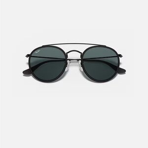 Ray-ban Round Double Bridge Black Sunglasses Lightly Used
